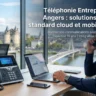 Un professionnel en ligne dans un bureau à Angers, illustrant les solutions de téléphonie d'entreprise d'un intégrateur local.