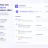 Interface de retranscription automatique Gaia Cloud transcription d'appel en temps réel, résumé intelligent, points clés et tâches assignées par interlocuteur.