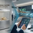 Image générée par Gemini illustrant la transition vers la téléphonie VoIP en entreprise en 2026. À gauche, un ancien téléphone analogique et des câbles de cuivre sont exposés dans une vitrine de musée moderne. À droite, un professionnel utilise des outils de communication de pointe : une tablette tactile affichant une interface VoIP, un téléphone IP récent et un casque audio pour les appels cloud. Une transition dynamique et lumineuse relie le passé technologique à l'avenir du standard téléphonique.