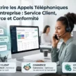 Illustration du guide sur la retranscription des appels téléphoniques en entreprise : service client, commerce et conformité. Image générée par Gemini.