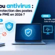 Illustration comparative entre un antivirus et un EDR pour une PME en 2026, montrant la prévention et la détection en temps réel (généré par IA)